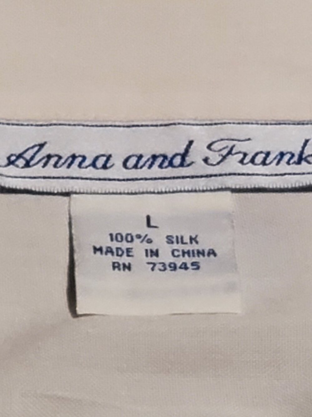 Vintage Anna & Frank 100% Silk Lg Ivory Safari Utility Button Front Blouse - Picture 7 of 10